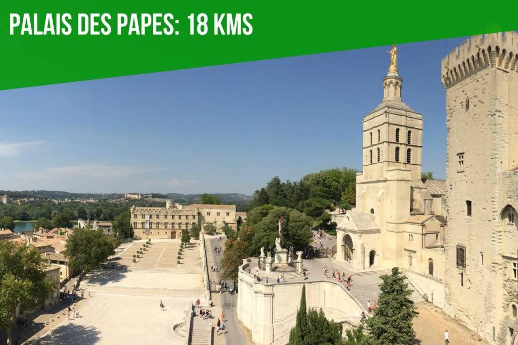 Le Petit Bonheur - Place Parking Privee - Clim - Terrasse - Piscine Partagee - Proche Parc Spirou Saint-Saturnin-lès-Avignon المظهر الخارجي الصورة